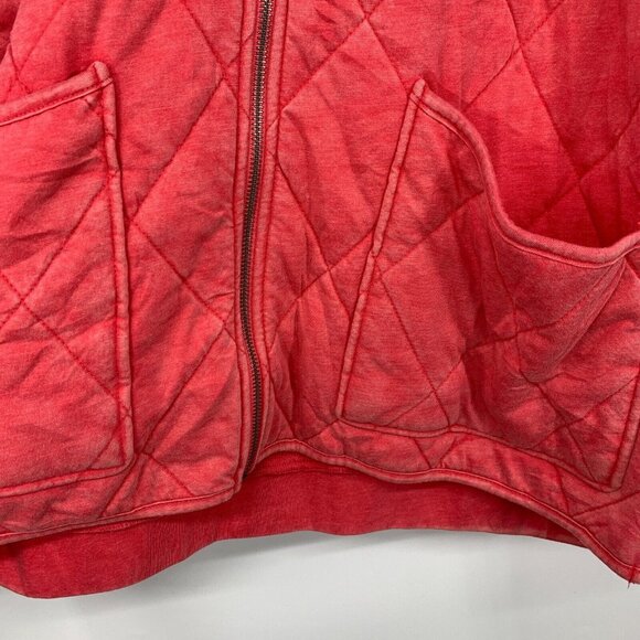 Wild Fable Jacket Pink Quilted Full Front Zip Hooded - Picture 8 of 13